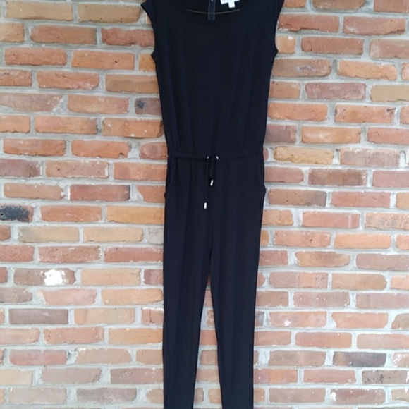 Michael Kors Drawstring-Waist Jumpsuit Black - Picture 2 of 8